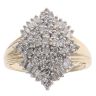 14ct Yellow Gold 1.00ct Brilliant And Baguette Cut Diamond Cluster Ring