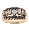 9ct Yellow Gold Cubic Zirconia and Sapphire Cluster Ring
