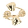 14ct Yellow Gold Heart And Ball Torque Ring