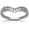 9ct White Gold 0.15ct Channel Set Diamond Wishbone Ring