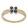 18ct Yellow Gold 0.01ct Diamond And Sapphire Cluster Ring