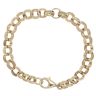 9ct Yellow Gold Patterned and Plain Belcher Bracelet 6"