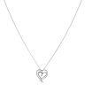 9ct White Gold Cubic Zirconia Heart Pendant and Chain 20"