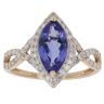 9ct Yellow Gold 0.30ct Brilliant Cut Diamond and Tanzanite Cluster Ring