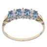 9ct Yellow Gold Blue Topaz and Cubic Zirconia Ring