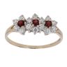 9ct Yellow Gold Garnet And Cubic Zirconia Cluster Ring