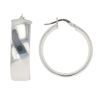 Silver Wide Hoop Earrings By Icesia