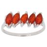 9ct White Gold Orange Gemstone Five Stone Ring