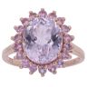 9ct Rose Gold Kunzite and Pink Sapphire Cluster Ring