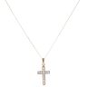 9ct Yellow Gold Cubic Zirconia Cross Pendant and Chain 18"