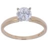 14ct Yellow Gold Cubic Zirconia Solitaire Ring