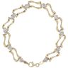 9ct Yellow and White Gold Wave Fancy Bracelet 7"