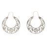 14ct Yellow Gold Patterned Large Creole Earrings