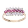 9ct Yellow Gold Created Ruby and Cubic Zirconia Ring