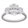 9ct White Gold 3.00ct Oval Cut Lab Grown Diamond Trilogy Ring