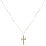 18ct Yellow Gold Cubic Zirconia Cross Pendant and Chain 18"