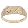 9ct Yellow Gold 0.01ct Diamond Patterned Signet Ring