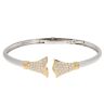 14ct Yellow and White Gold 0.75ct Brilliant Cut Diamond Hinged Cluster Bangle