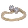 18ct Yellow Gold 0.28ct Brilliant Cut Diamond Two Stone Twist Ring