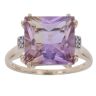 9ct Yellow Gold 0.05ct Diamond and Ametrine Ring
