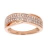 18ct Rose Gold 0.50ct Diamond Crossover Three Row Ring