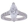 Platinum 3.00ct Marquise And Brilliant Cut Diamond Solitaire Ring