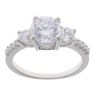 Silver Cubic Zirconia Three Stone Ring by Icesia