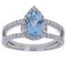 18ct White Gold 0.40ct Brilliant Cut Diamond and Aquamarine Cluster Ring
