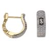 14ct Yellow Gold Monaco Classic Pave Hoop Earrings