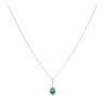 Silver Cubic Zirconia Green Stone Pendant and Chain 18" by Icesia