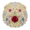 14ct Yellow And White Gold Red Gem Animal Ring