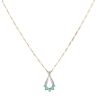9ct Yellow Gold 0.02ct Diamond and Emerald Pendant and Chain 18"