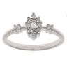 9ct White Gold 0.18ct Mixed Cut Diamond Marquise Cluster Ring