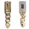 14ct Yellow Gold Monaco Classic Alternate Flex Pave Lock Drop Earrings