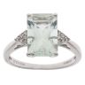 9ct White Gold 0.10ct Diamond and Praseolite Solitaire Ring