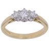 18ct Yellow Gold 0.50ct Diamond Trilogy Ring
