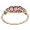 9ct Yellow Gold 0.05ct Brilliant Cut Diamond and Pink Spinel Fancy Ring