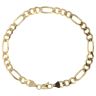 9ct Yellow Gold Figaro Bracelet 7"