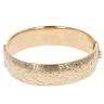 9ct Yellow Gold Flower Hinged Bangle