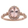 18ct Rose Gold 0.20ct Diamond and Morganite Cluster Ring