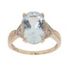 9ct Yellow Gold 0.05ct Diamond and Aquamarine Ring