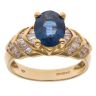 18ct Yellow Gold 1.25ct Baguette Cut Diamond and Sapphire Solitaire Ring