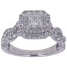 18ct White Gold 0.95ct Princess And Brilliant Cut Diamond Cluster Ring