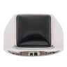 Silver Black Agate Square Signet Ring By Icesia Gents