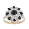 9ct Yellow Gold Cubic Zirconia and Sapphire Cluster Ring