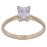 9ct Yellow Gold Cubic Zirconia Single Stone Ring
