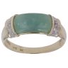 9ct Yellow Gold 0.05ct Diamond And Jade Ring