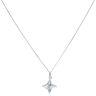 9ct White Gold 0.05ct Diamond and Aquamarine Pendant and Chain 18"