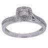 9ct White Gold 0.20ct Brilliant and Princess Cut Diamond Cluster Ring