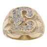 9ct Yellow Gold Cubic Zirconia Pound Sign Signet Ring